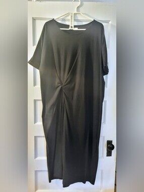 OAK + FORT Black Twist-Detail Maxi Dress